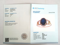 2.21 Ct Oval Mixed Cut Natural Sapphire 14K Gold Ring