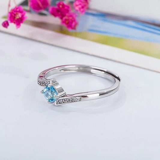 Blue Topaz 925 Sterling Silver Ring