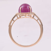 3.97 Ct Round Mixed Cut Natural Ruby 14K Gold Ring