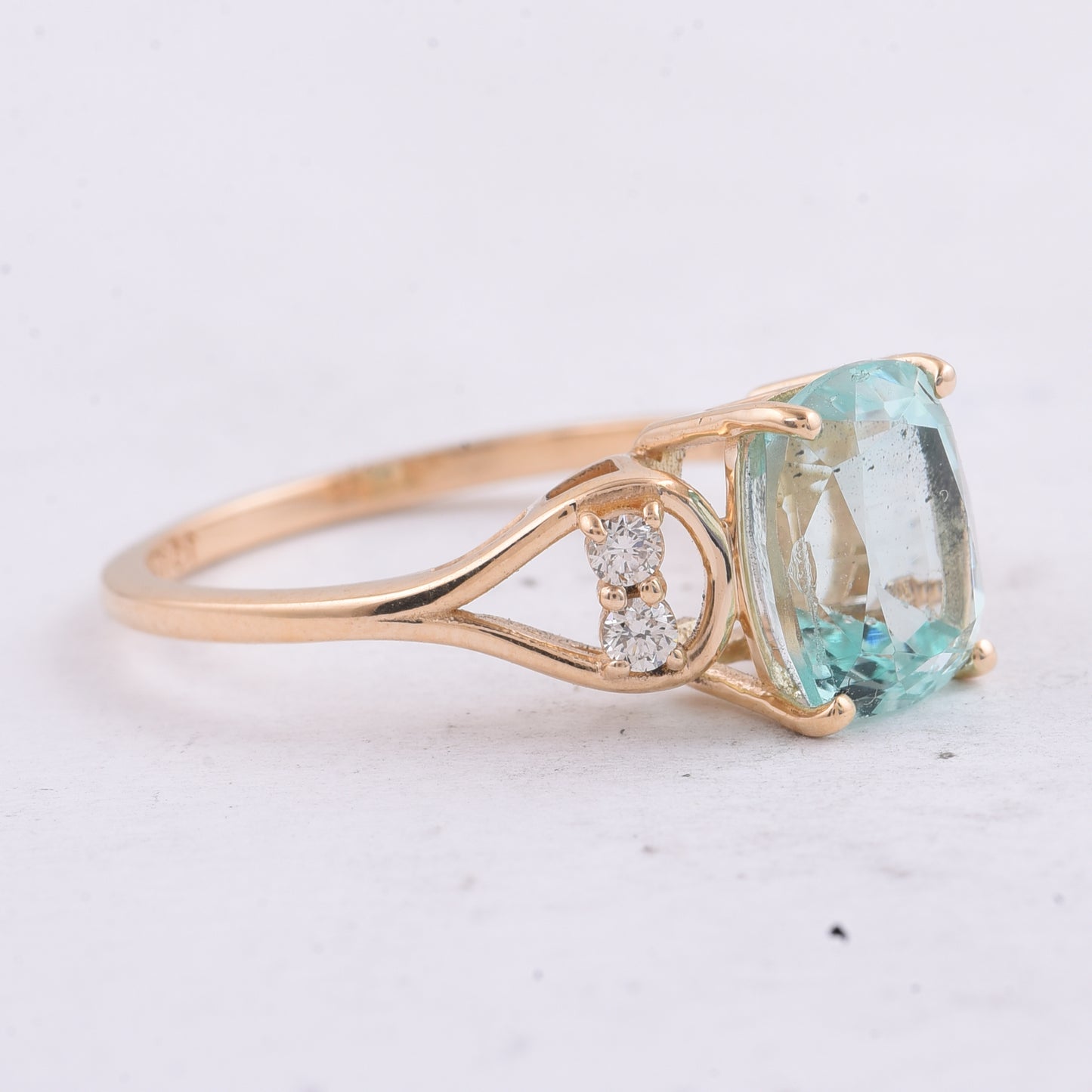 2.32 Ct Cushion Natural Emerald 14K Gold Ring