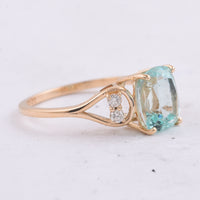 2.32 Ct Cushion Natural Emerald 14K Gold Ring