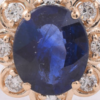 1.71 Ct Oval Natural Sapphire 14K Gold Ring