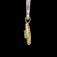1.47 Ct Square Emerald 14K Gold Pendant