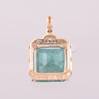 4.65 Ct Octagon Step Cut Natural Emerald 14K Gold Pendant