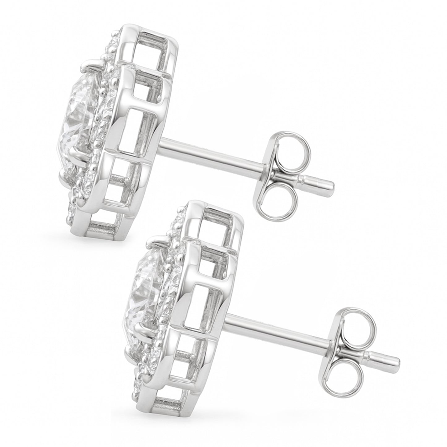 3.91 Carats Lab Grown Diamond 14K Gold Earrings