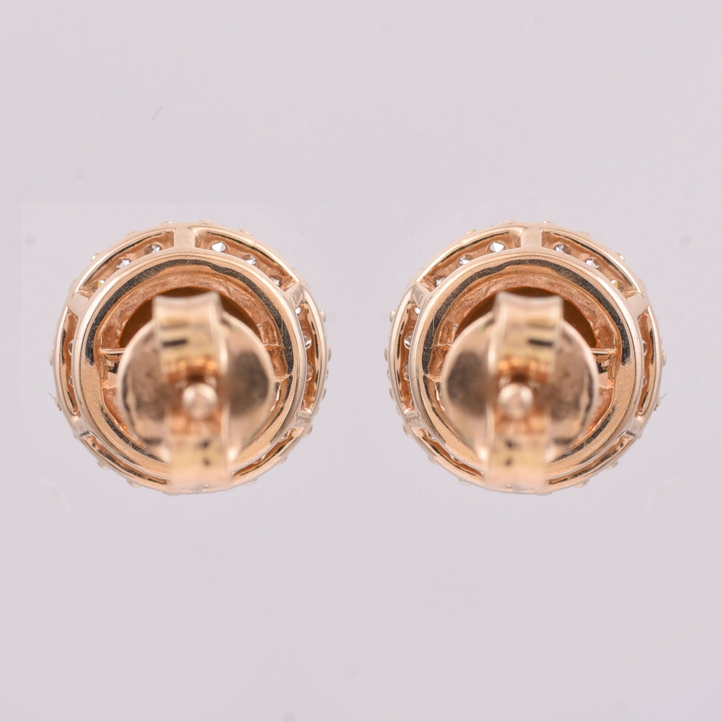 1.29 Ct Round Mixed Cut Natural Fire Opal 14K Gold Earrings