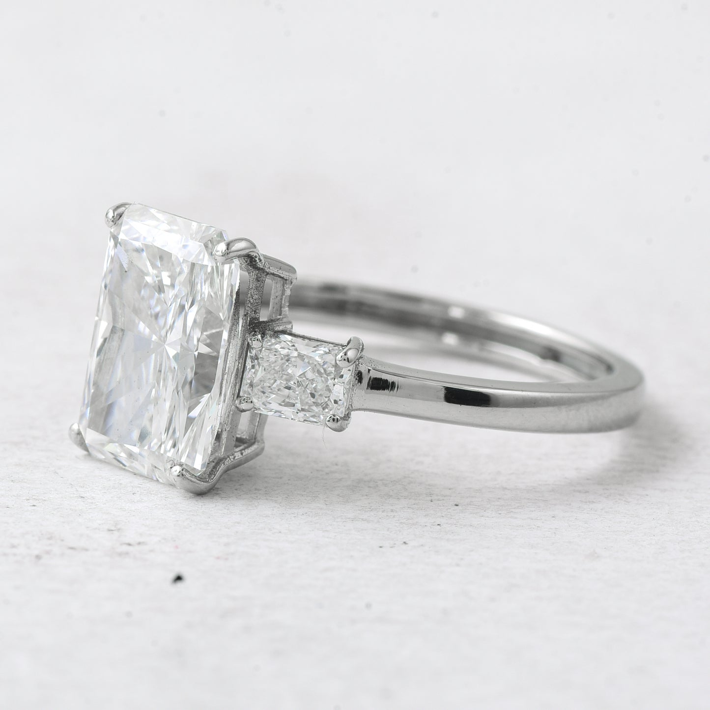 3.34 Ct Radiant Lab Grown Diamond 950 Platinum Ring