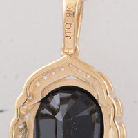 3.76 Ct Cushion Sapphire 9K Gold Pendant