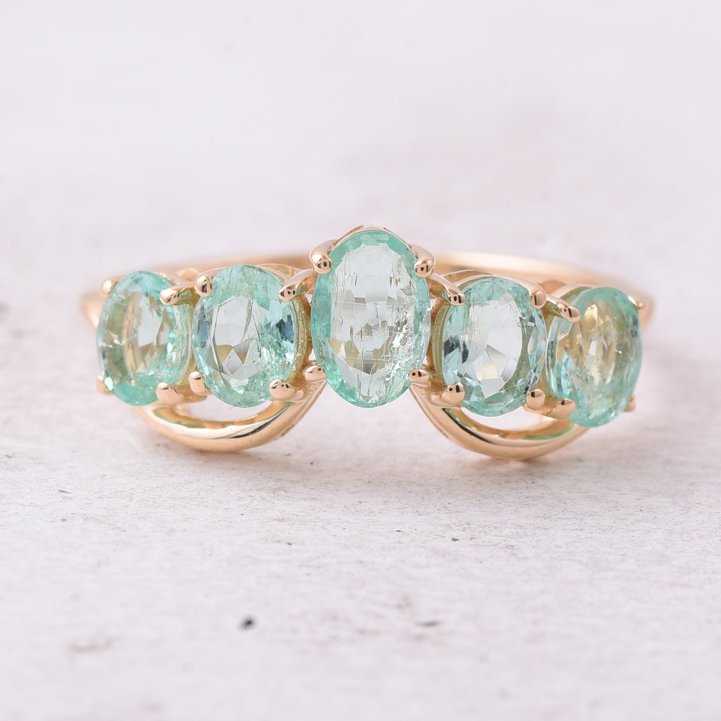 1.53 Ct Oval Natural Emerald 14K Gold Ring