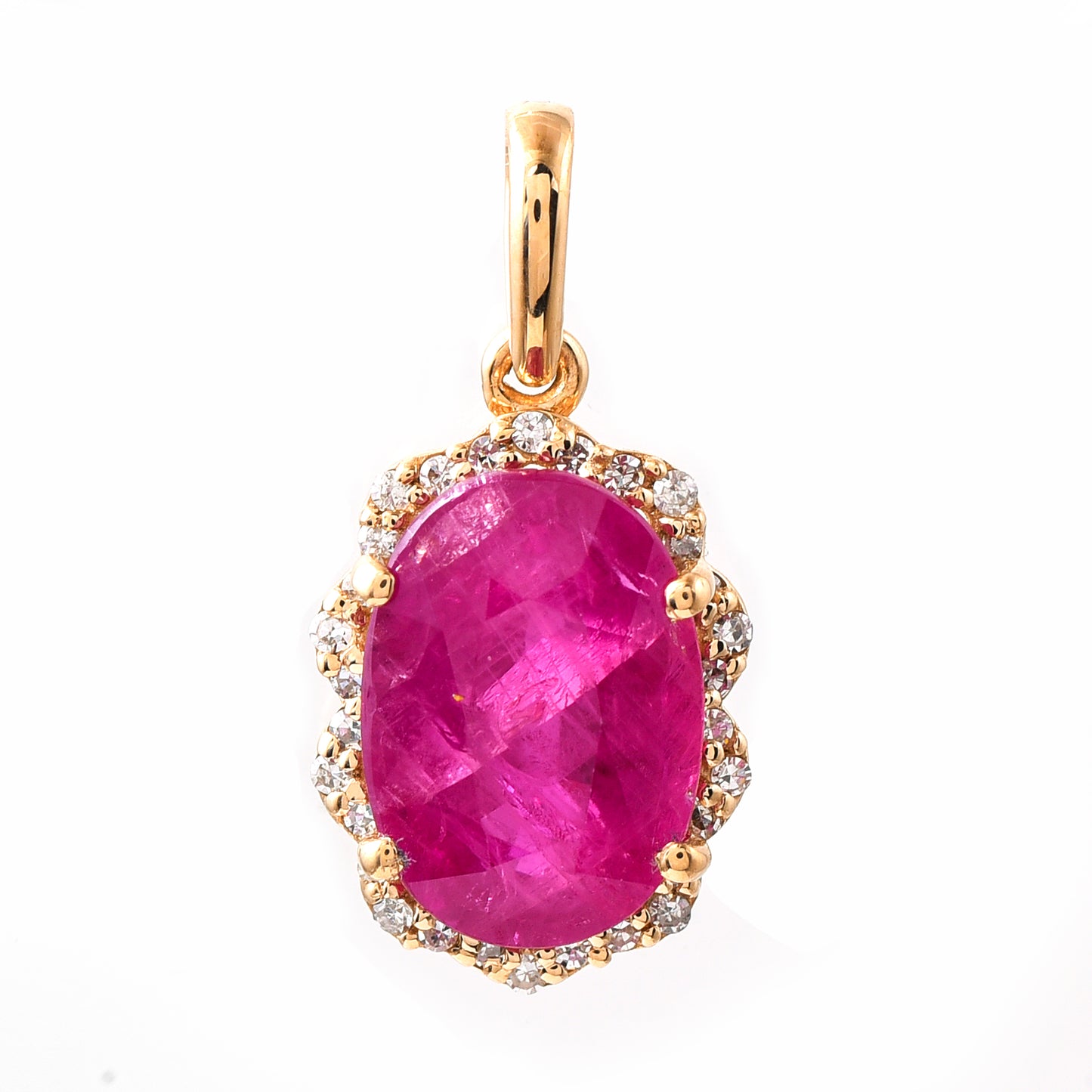 3.02 Ct Oval Ruby 14K Gold Pendant