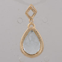 3.64 Ct Pear Aquamarine 9K Gold Pendant
