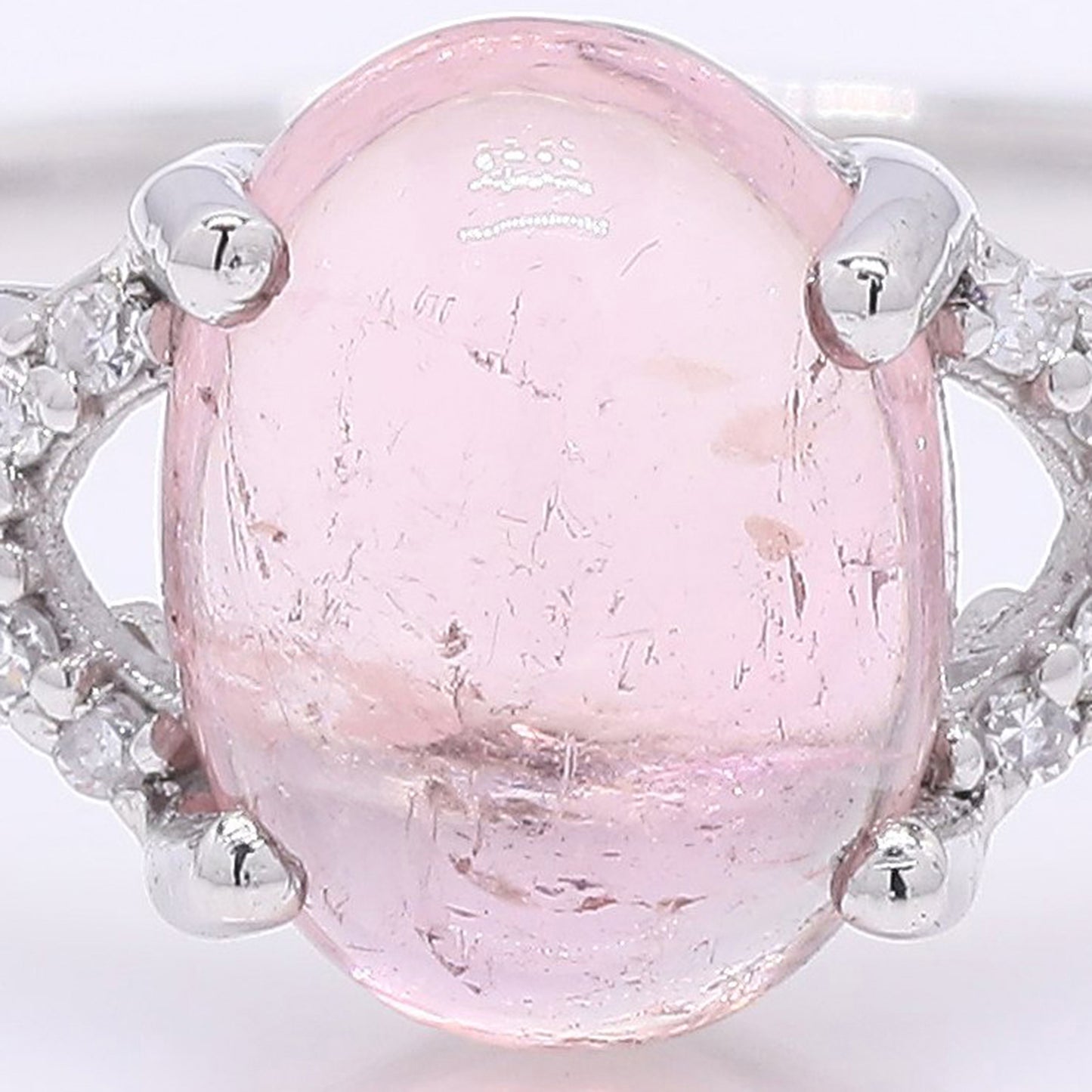 1.62 Ct Oval Cabochon Cut Natural Tourmaline 950 Platinum Ring