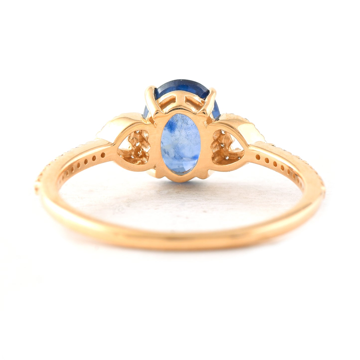 1.56 Ct Oval Mixed Cut Natural Sapphire 14K Gold Ring