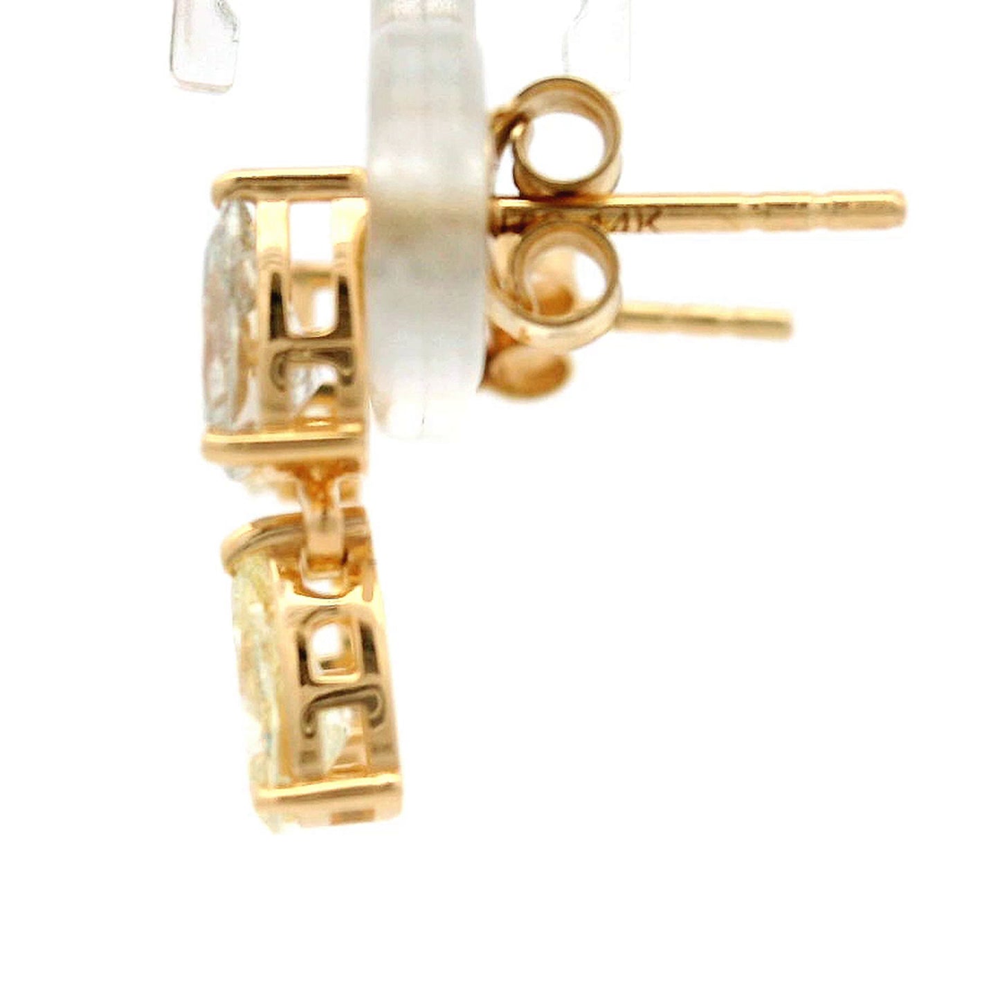 1.47 Ct Pear Diamond 14K Gold Earrings