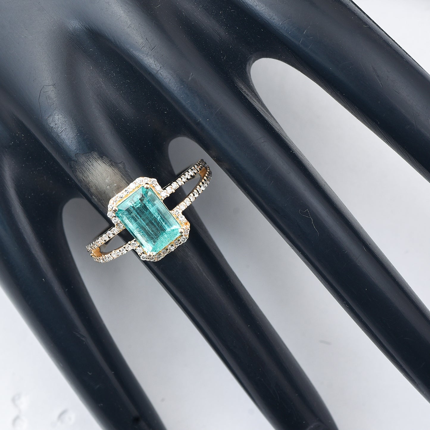 1.89 Ct Octagon Step Cut Natural Emerald 14K Gold Ring