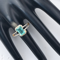 1.89 Ct Octagon Step Cut Natural Emerald 14K Gold Ring