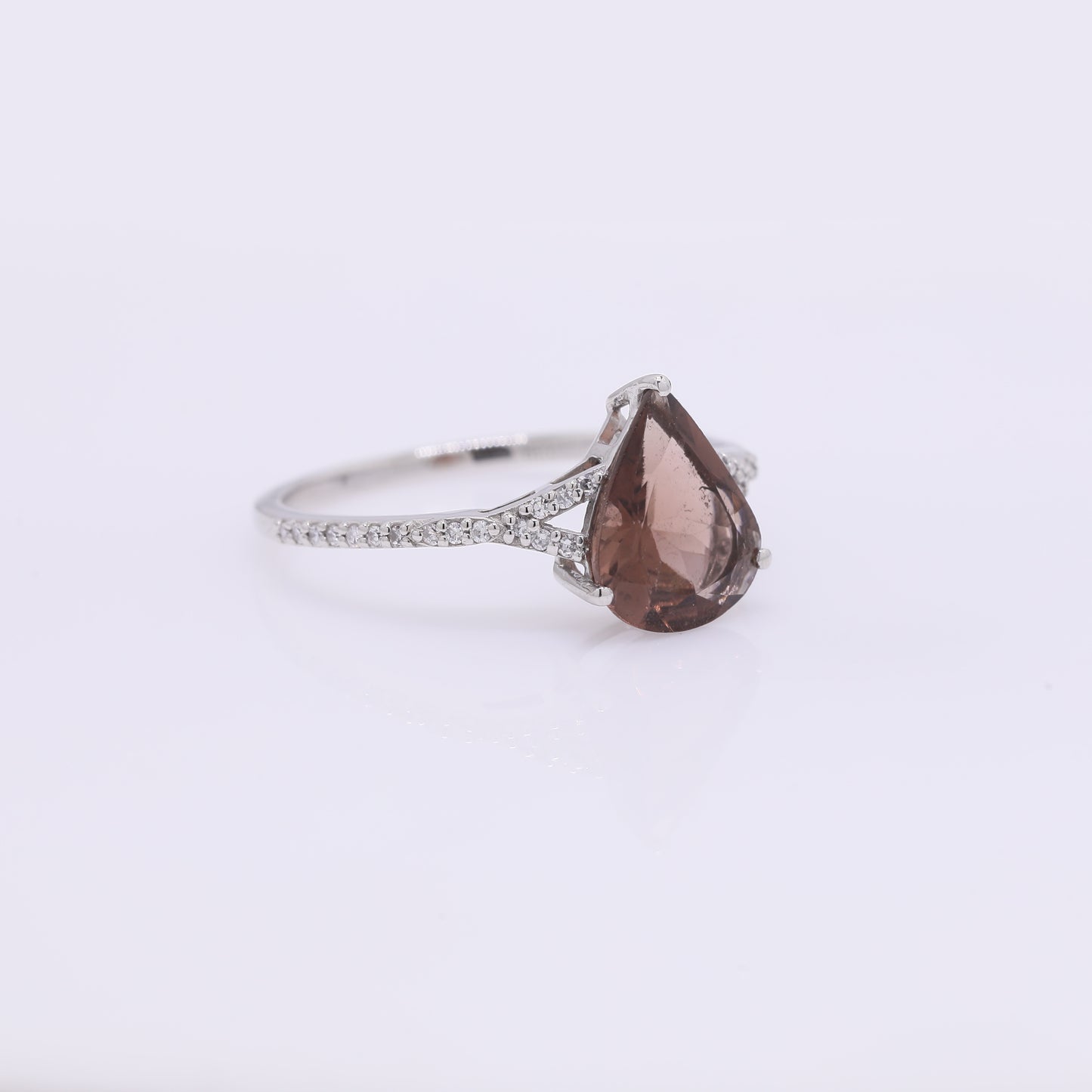 1.67 Ct Pear Mixed Cut Natural Tourmaline 950 Platinum Ring