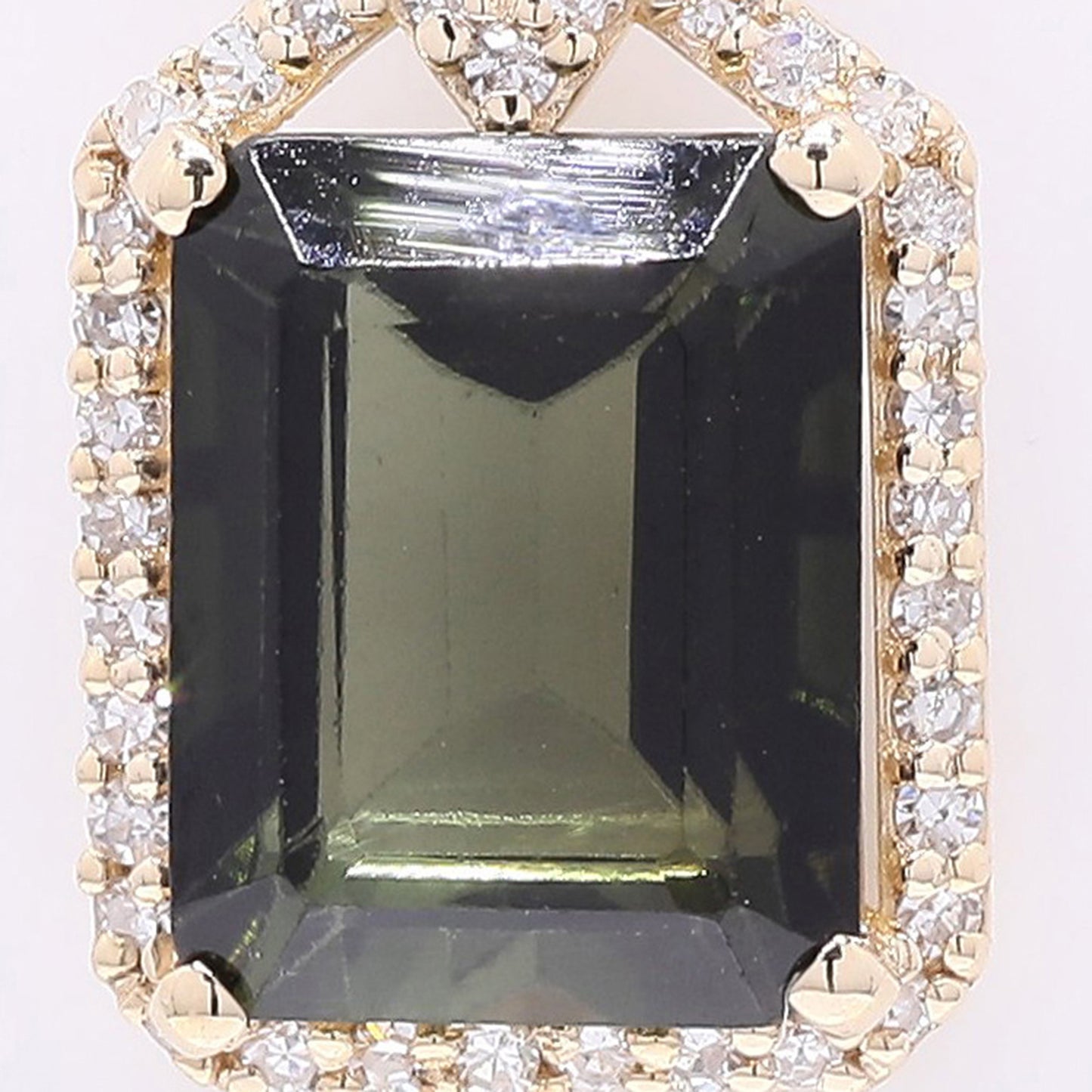 2.58 Ct Octagon Step Cut Natural Green Tourmaline 14K Gold Pendant