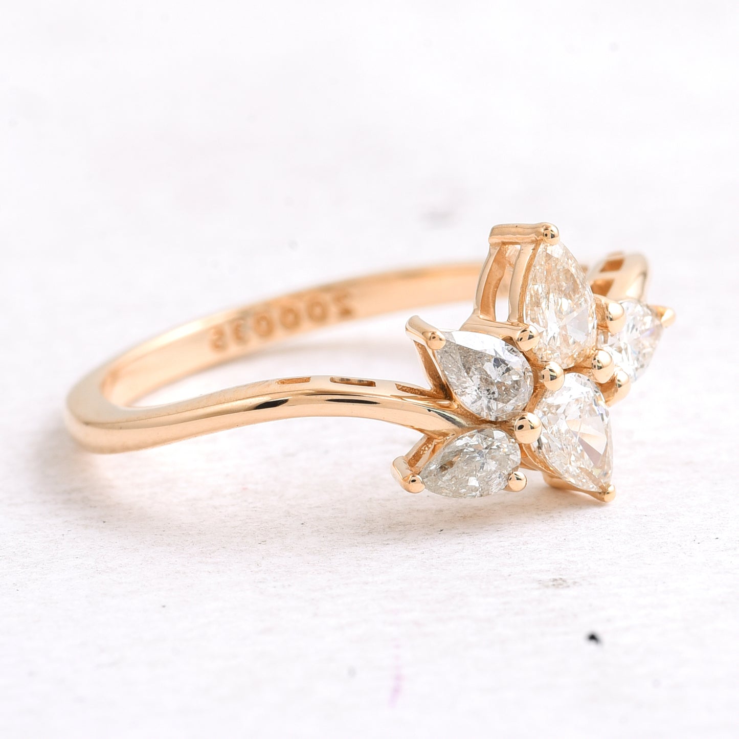 0.54 Ct Pear Diamond 14K Gold Ring