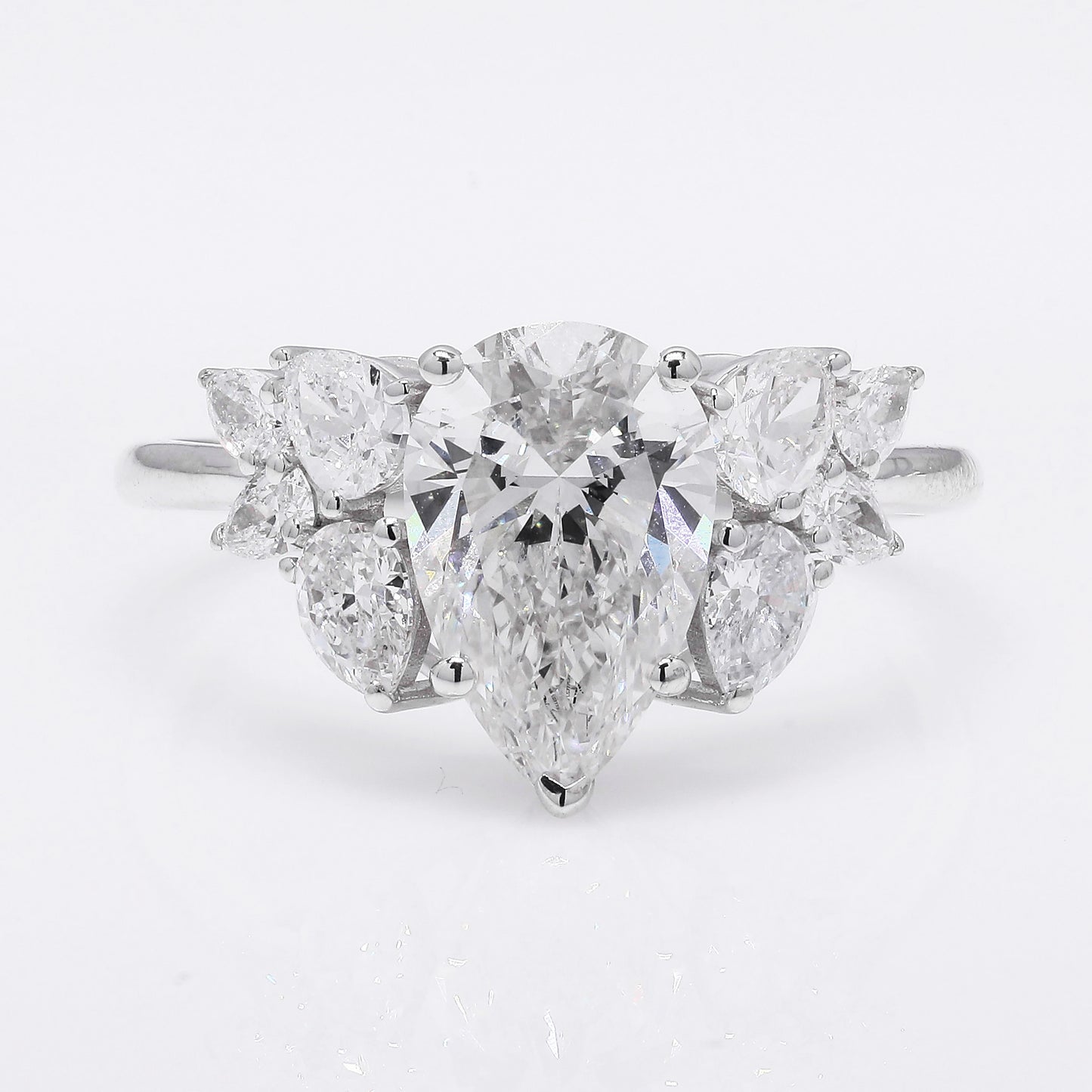 2.66 Ct Pear Brilliant Lab Grown Diamond 14K Gold Ring