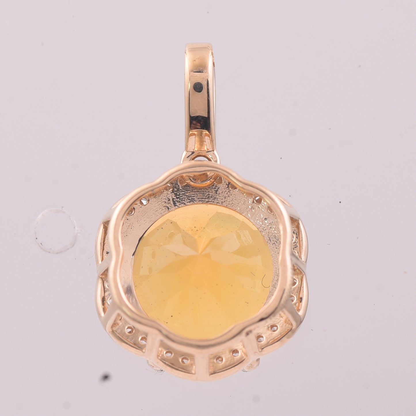 2.61 Ct Round Mixed Cut Natural Fire Opal 14K Gold Pendant
