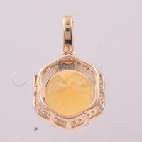 2.61 Ct Round Mixed Cut Natural Fire Opal 14K Gold Pendant