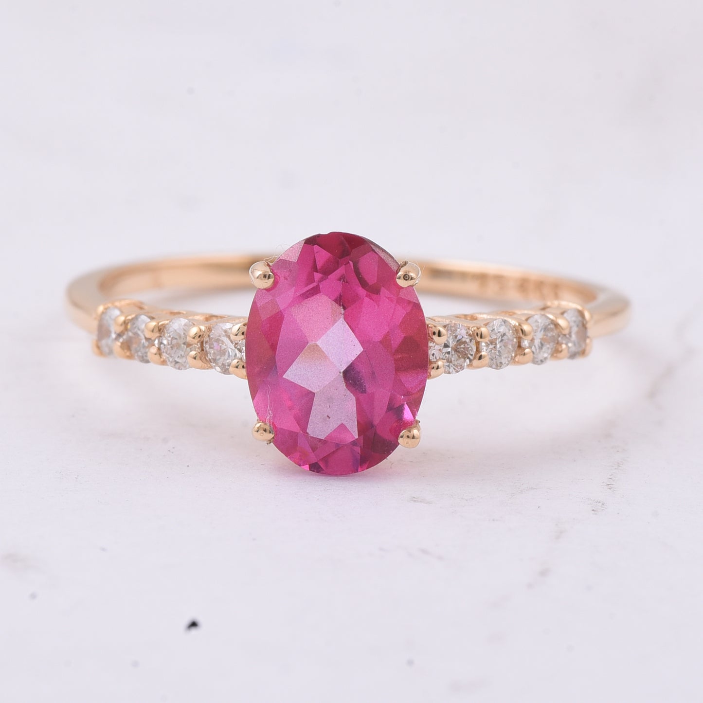 1.65 Ct Oval Natural Topaz 14K Gold Ring