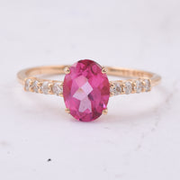1.65 Ct Oval Natural Topaz 14K Gold Ring