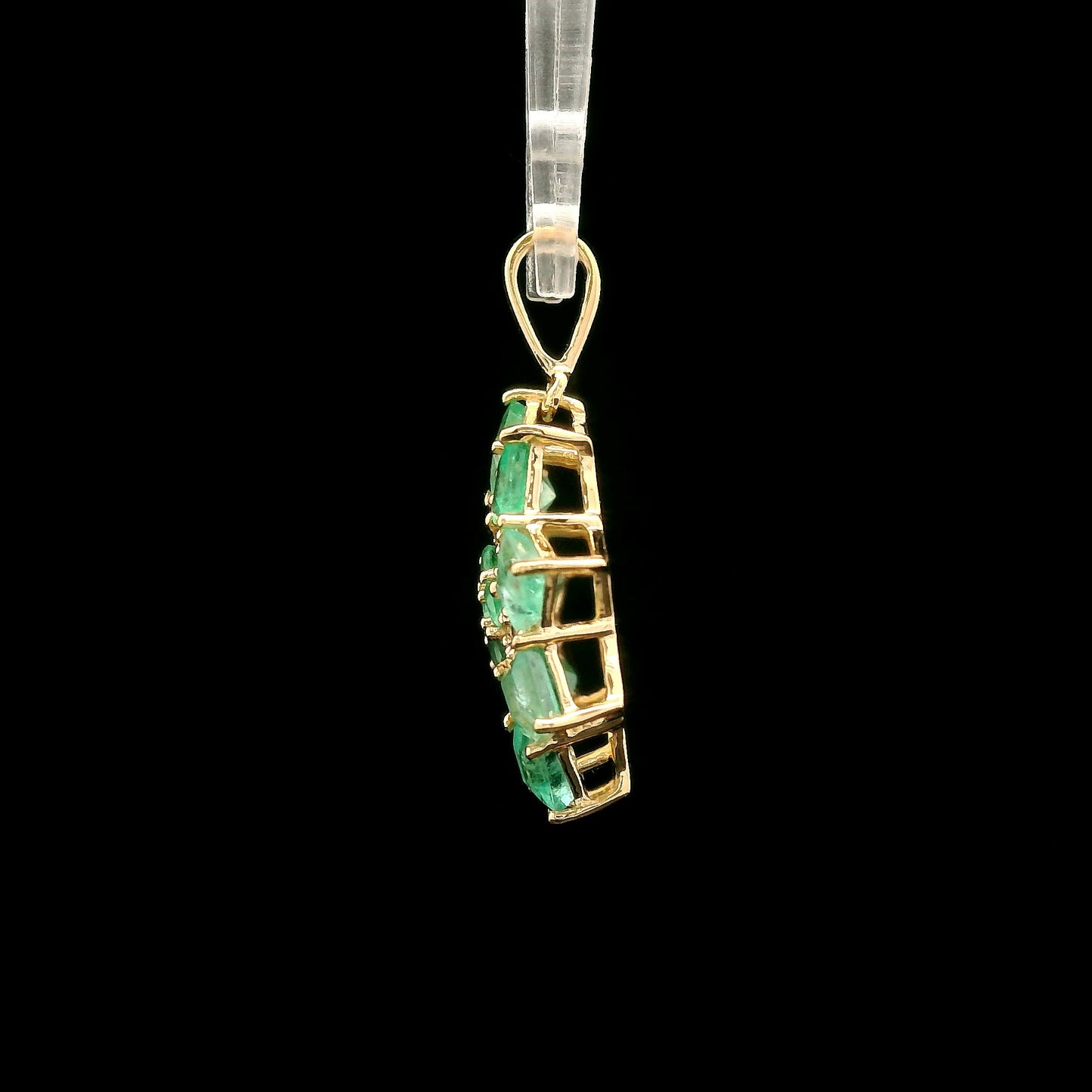 1.61 Ct Square Emerald 14K Gold Pendant