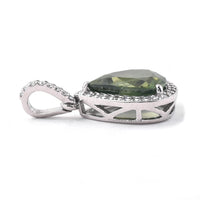 2.74 Ct Pear Mixed Cut Natural Green Sapphire 950 Platinum Pendant