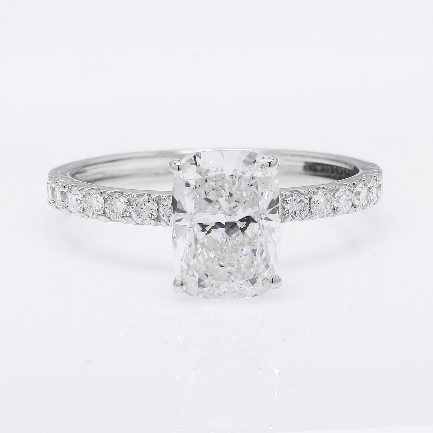 2.16 Ct Cushion Modified Brilliant Lab Grown Diamond 14K Gold Ring