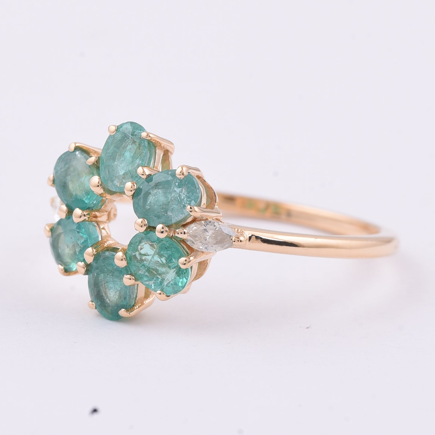 1.25 Ct Oval Natural Emerald 14K Gold Ring