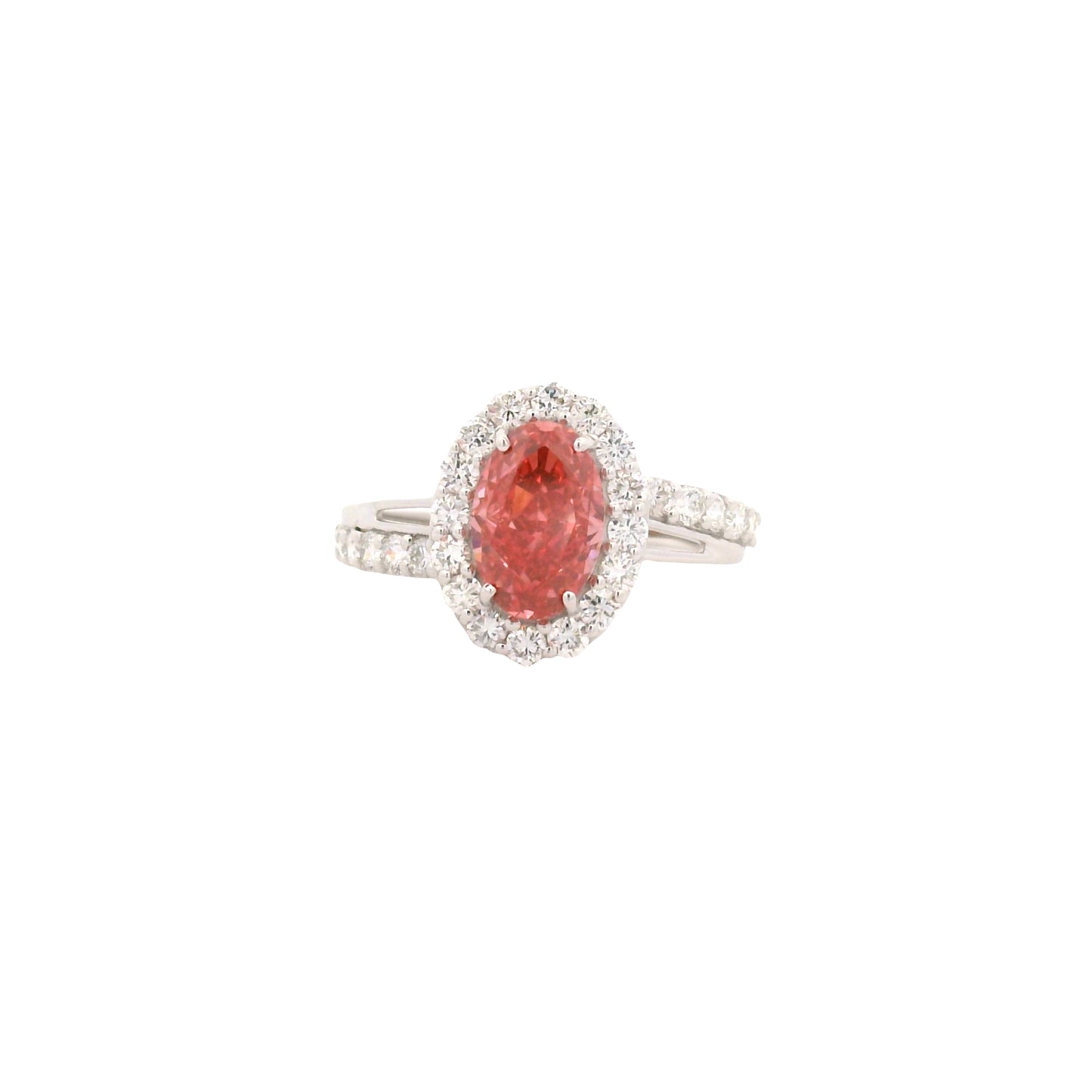 2.27 Carats Pink Lab Grown Diamond 14K Gold Ring
