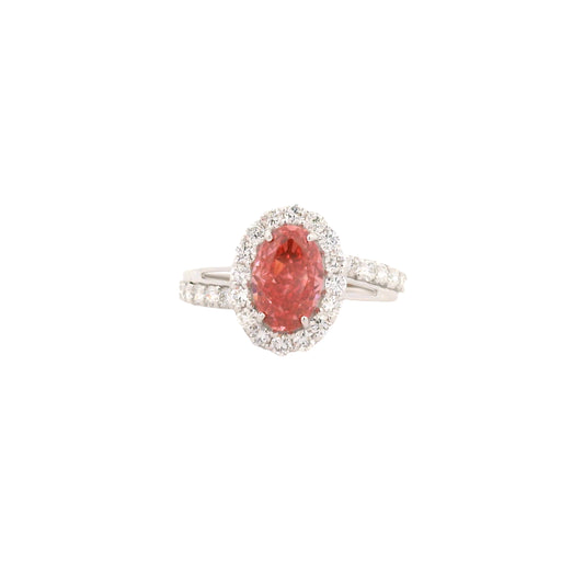 2.27 Carats Pink Lab Grown Diamond 14K Gold Ring