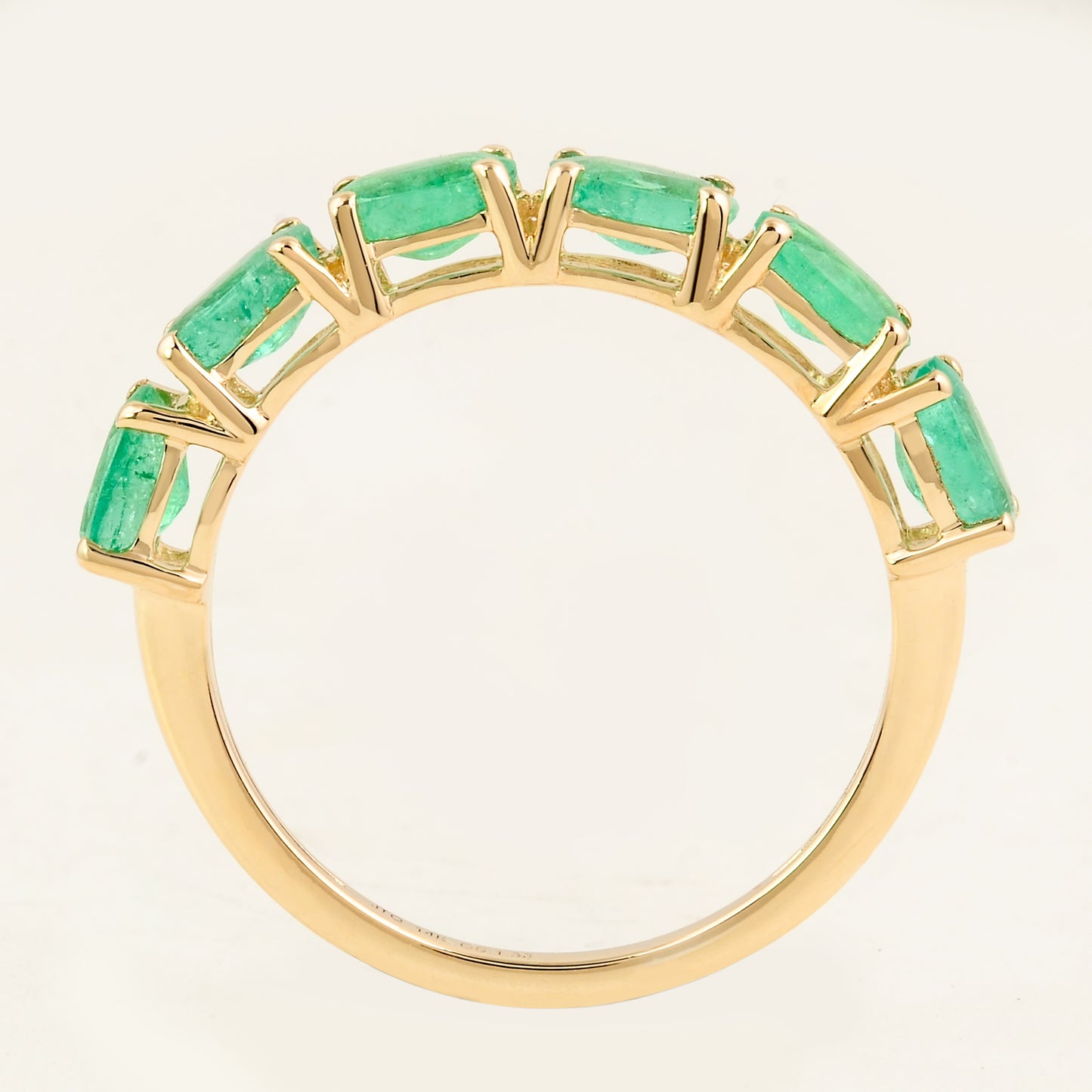 1.38 Carat Oval Mixed Cut Natural Beryl Emerald 14K Gold Ring