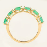 1.38 Carat Oval Mixed Cut Natural Beryl Emerald 14K Gold Ring