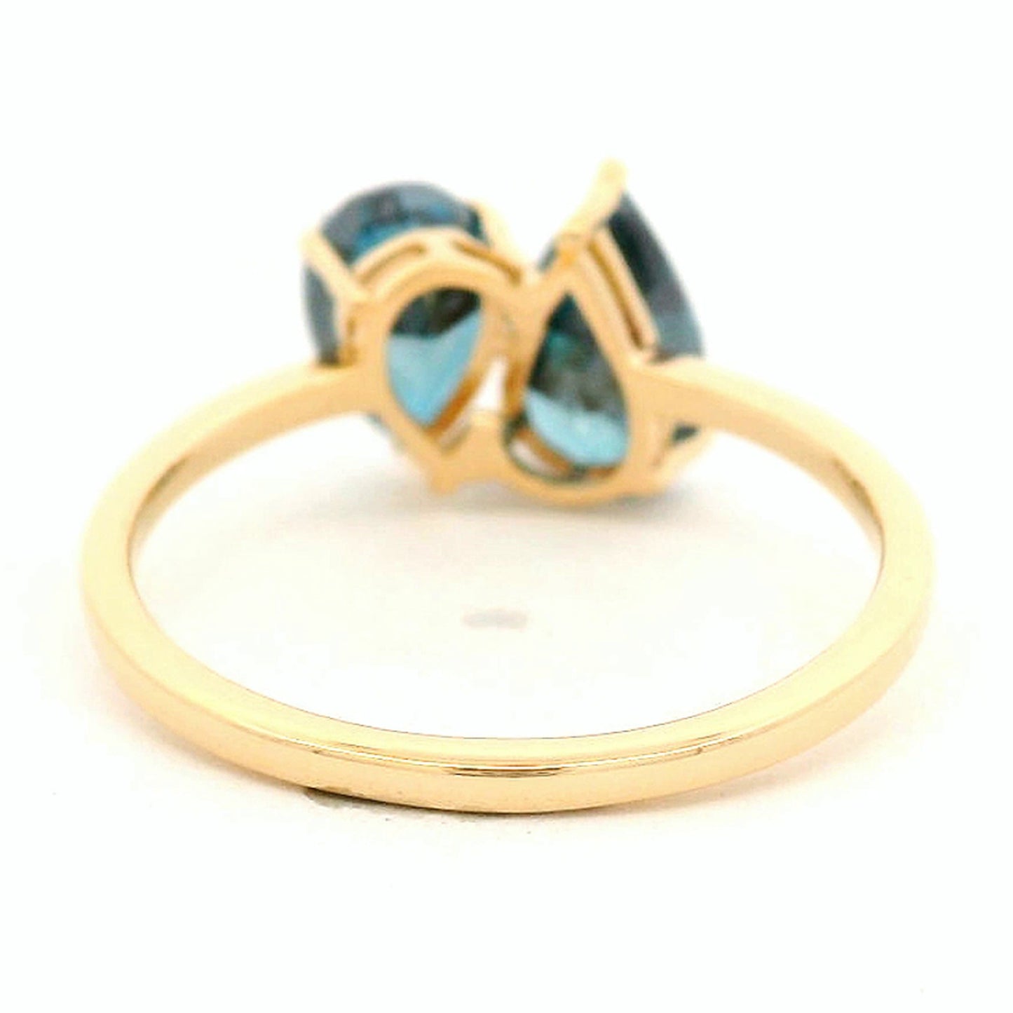 2.19 Ct Pear Blue Diamond 14K Gold Ring