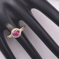 1.40 Ct Round Ruby 9K Gold Ring