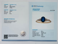 1.25 Ct Oval Natural Sapphire 14K Gold Ring