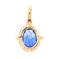 1.76 Ct Oval Mixed Cut Natural Sapphire 14K Gold Pendant