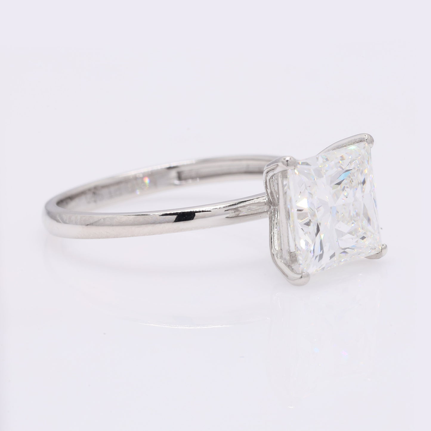 2.99 Ct Princess Cut Lab Grown Diamond 950 Platinum Ring