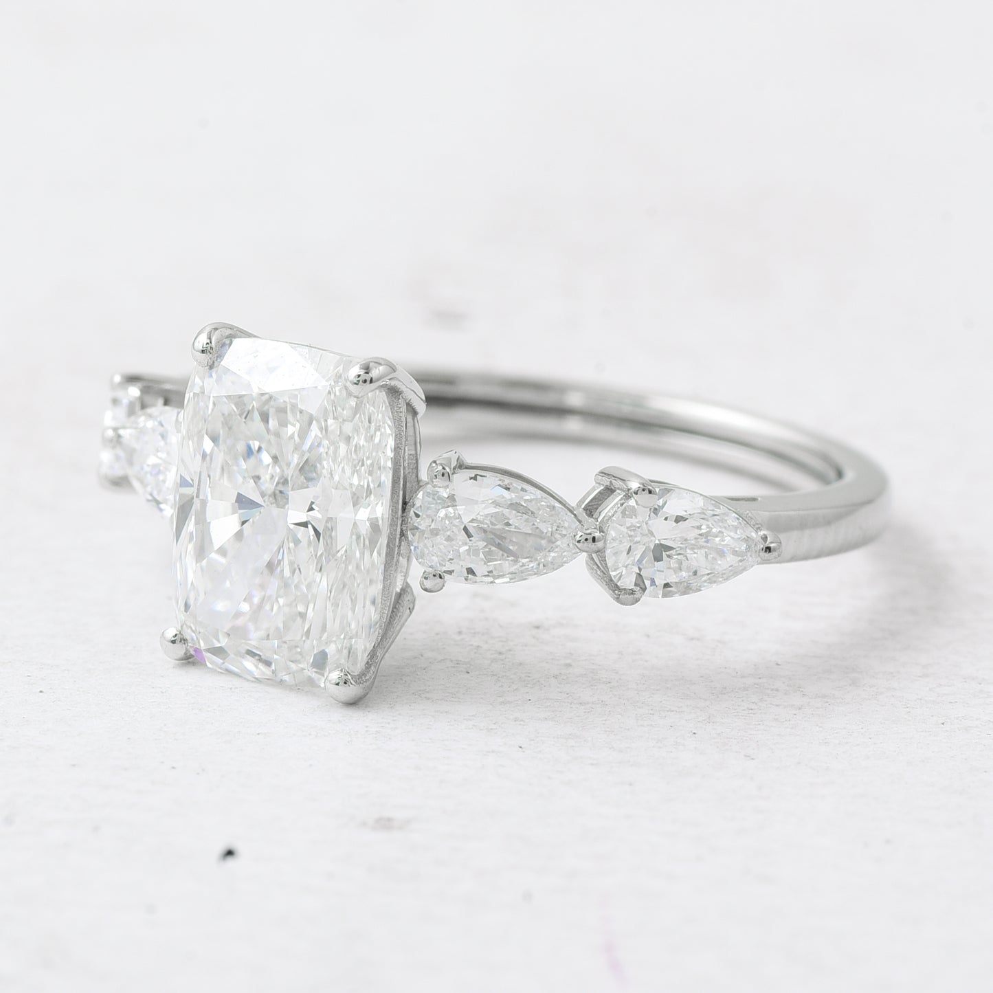 2.83 Ct Cushion Lab Grown Diamond 950 Platinum Ring