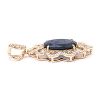 2.95 Ct Oval Natural Sapphire 14K Gold Pendant