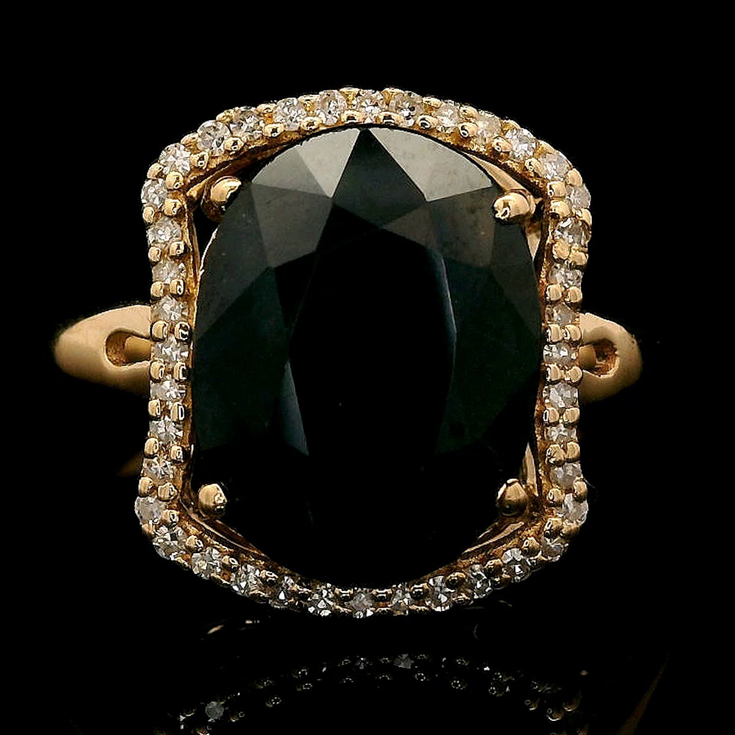 4.62 Ct Oval Mixed Cut Natural Sapphire 14K Gold Ring