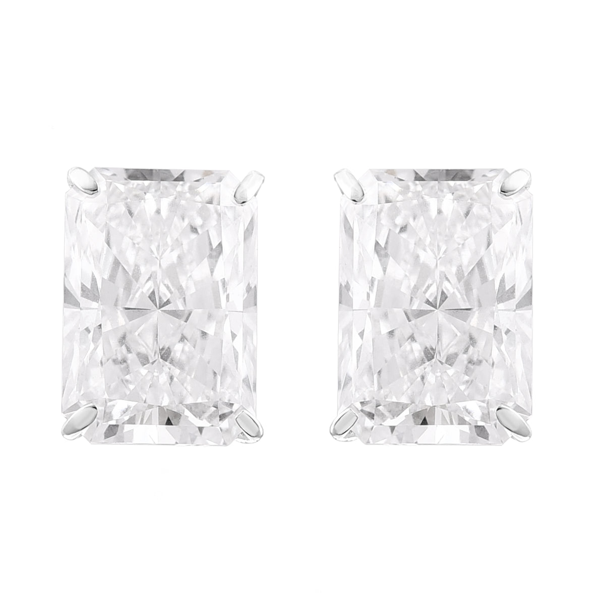 3.69 Carats Lab Grown Diamond 14K Gold Earrings