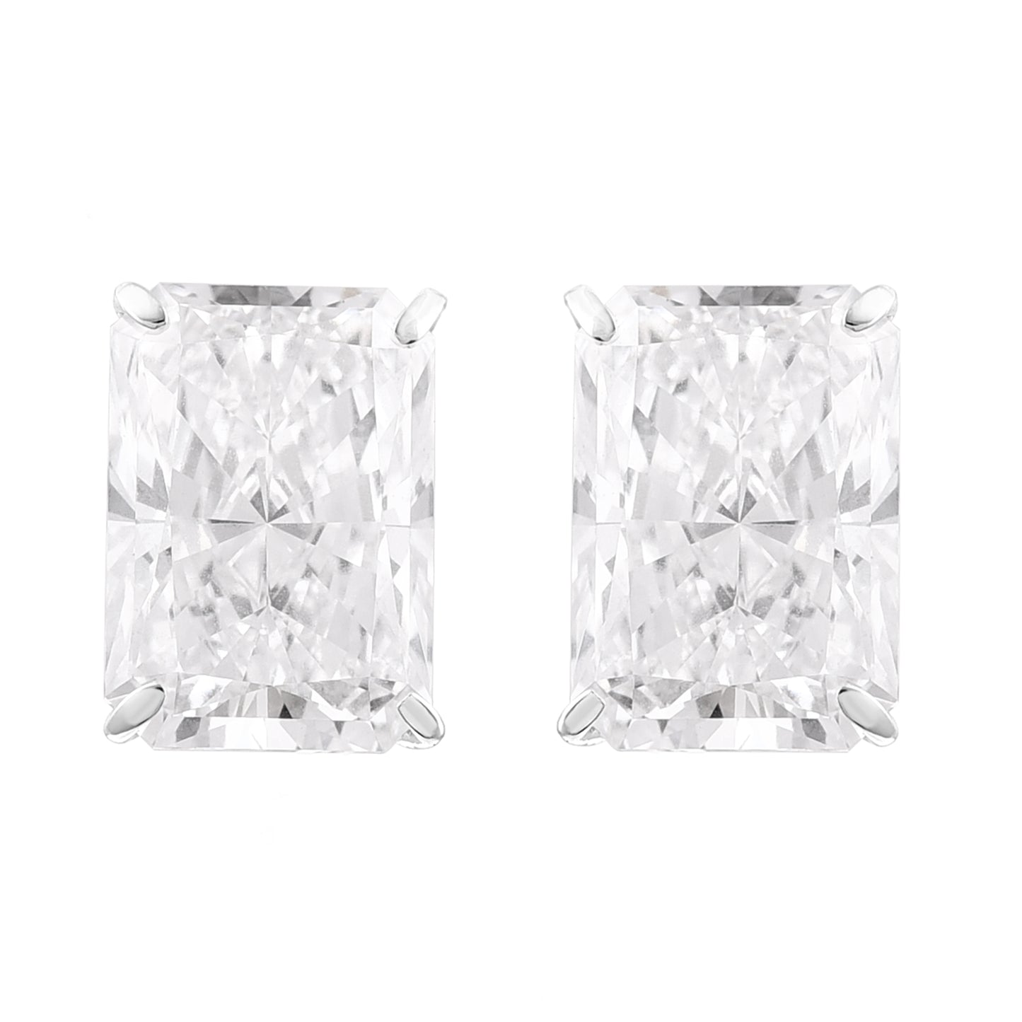 3.69 Carats Lab Grown Diamond 14K Gold Earrings