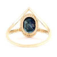 1.81 Ct Oval Mixed Cut Natural Corundum Sapphire 14K Gold Ring
