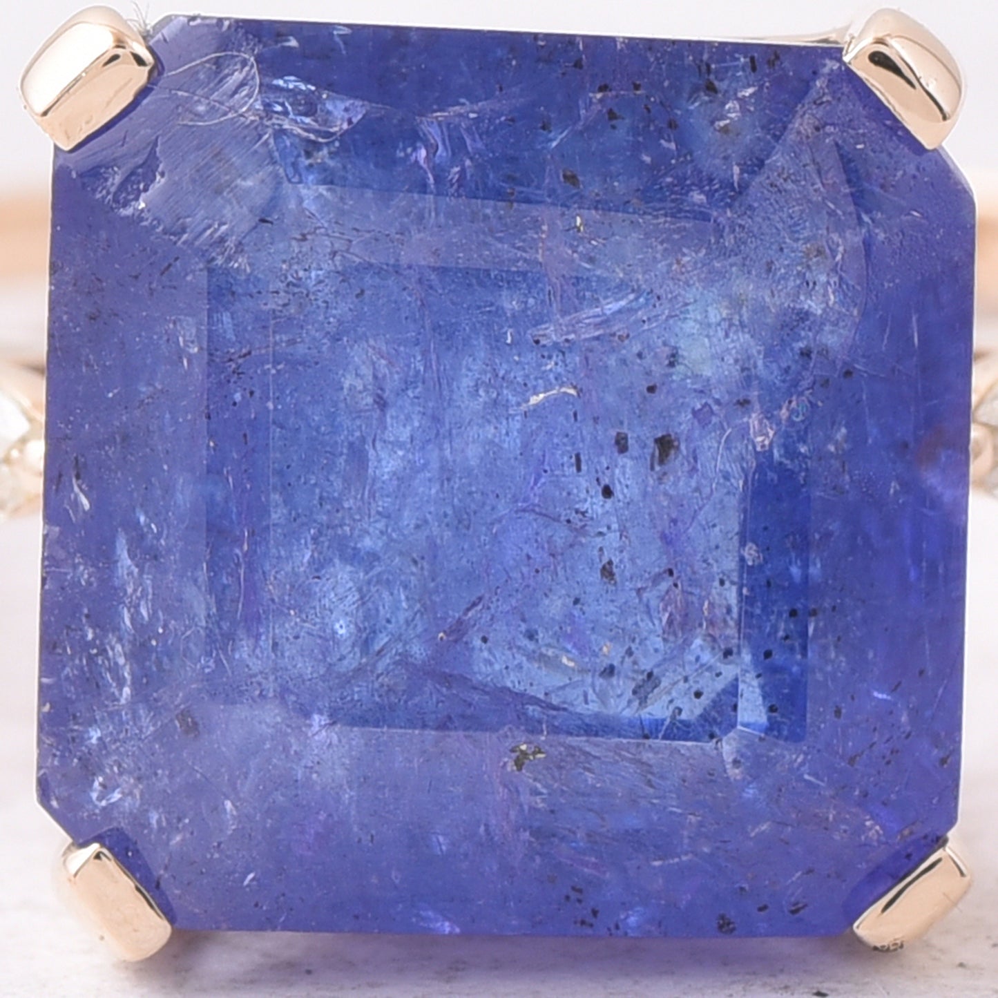 5.70 Ct Octagon Step Cut Natural Tanzanite 14K Gold Ring