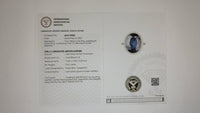 5.44 Ct Oval Mixed Cut Lab Grown Sapphire 14K Gold Ring