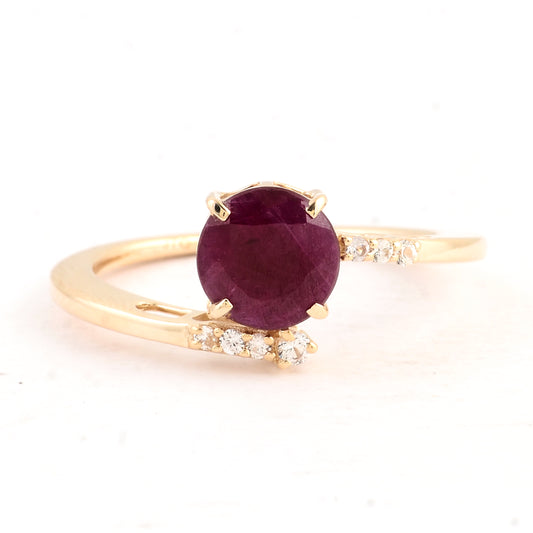 1.88 Ct Round Ruby 14K Gold Ring